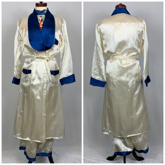 Vintage 40s Souvenir Pajama Robe Loungewear Set with Box - Picture 2 of 15